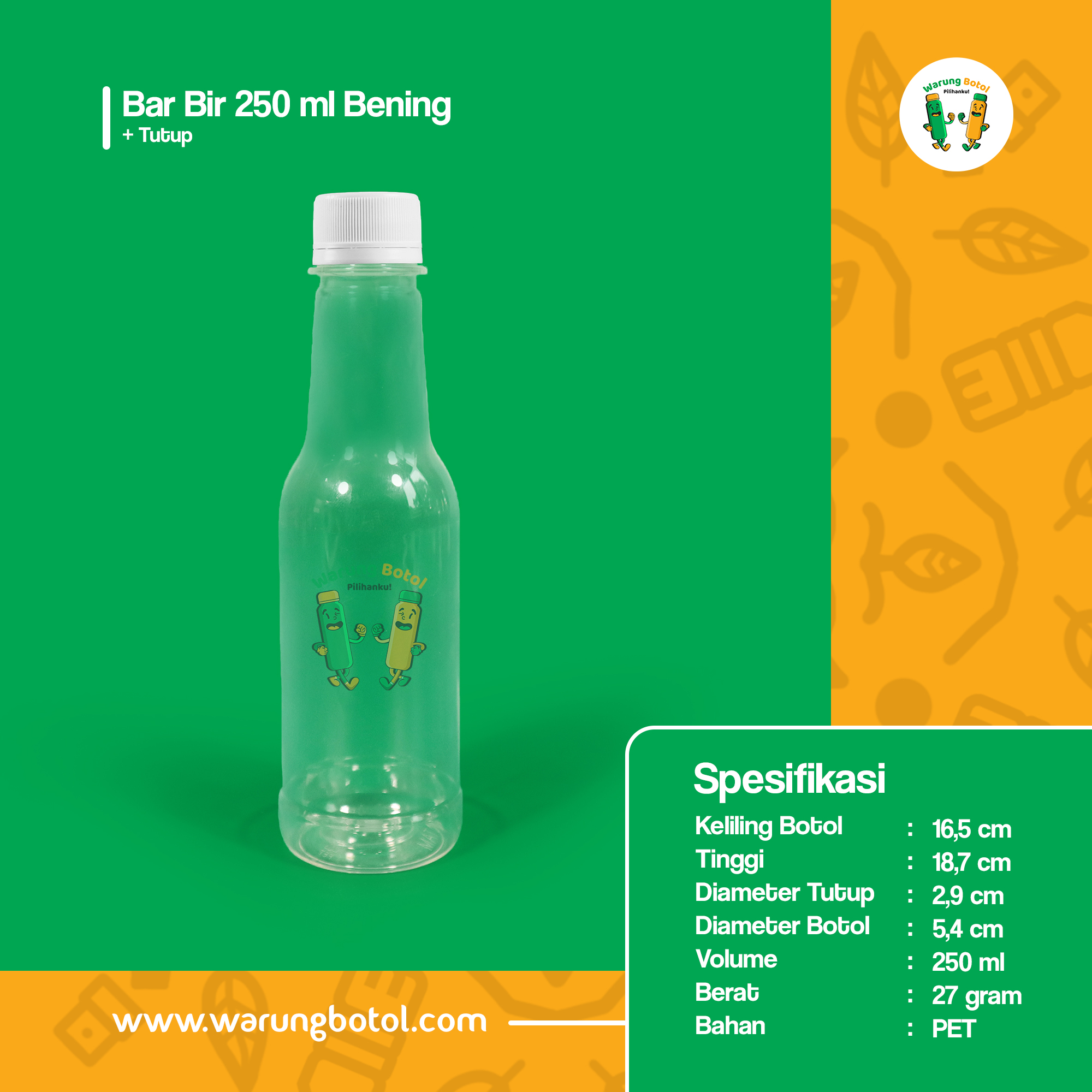 distributor toko jual botol plastik minuman unik 250ml bening murah terdekat di bandung, jakarta, bogor dan bekasi