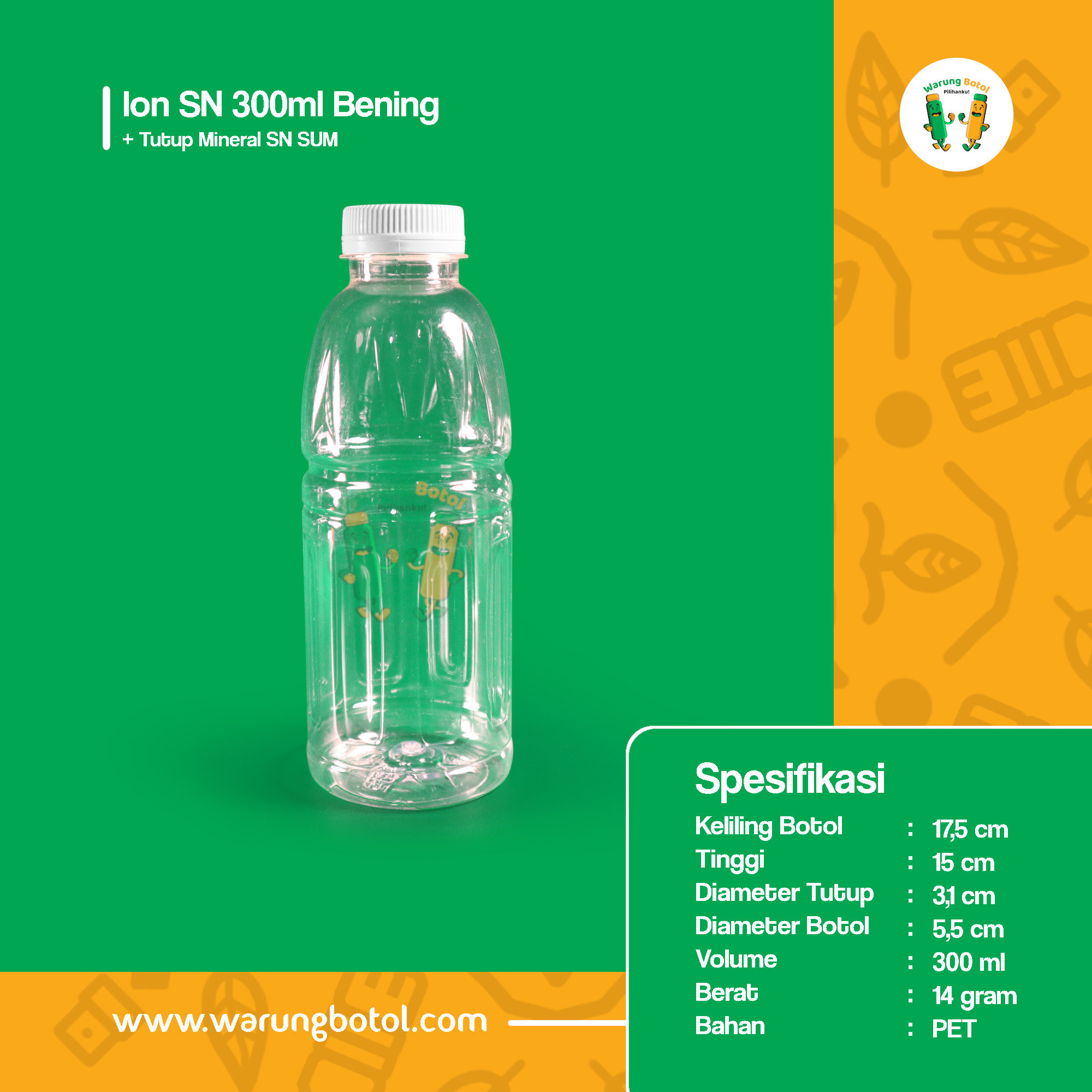 distributor jual botol plastik minuman unik 300ml bening murah terdekat bandung jakarta bogor bekasi