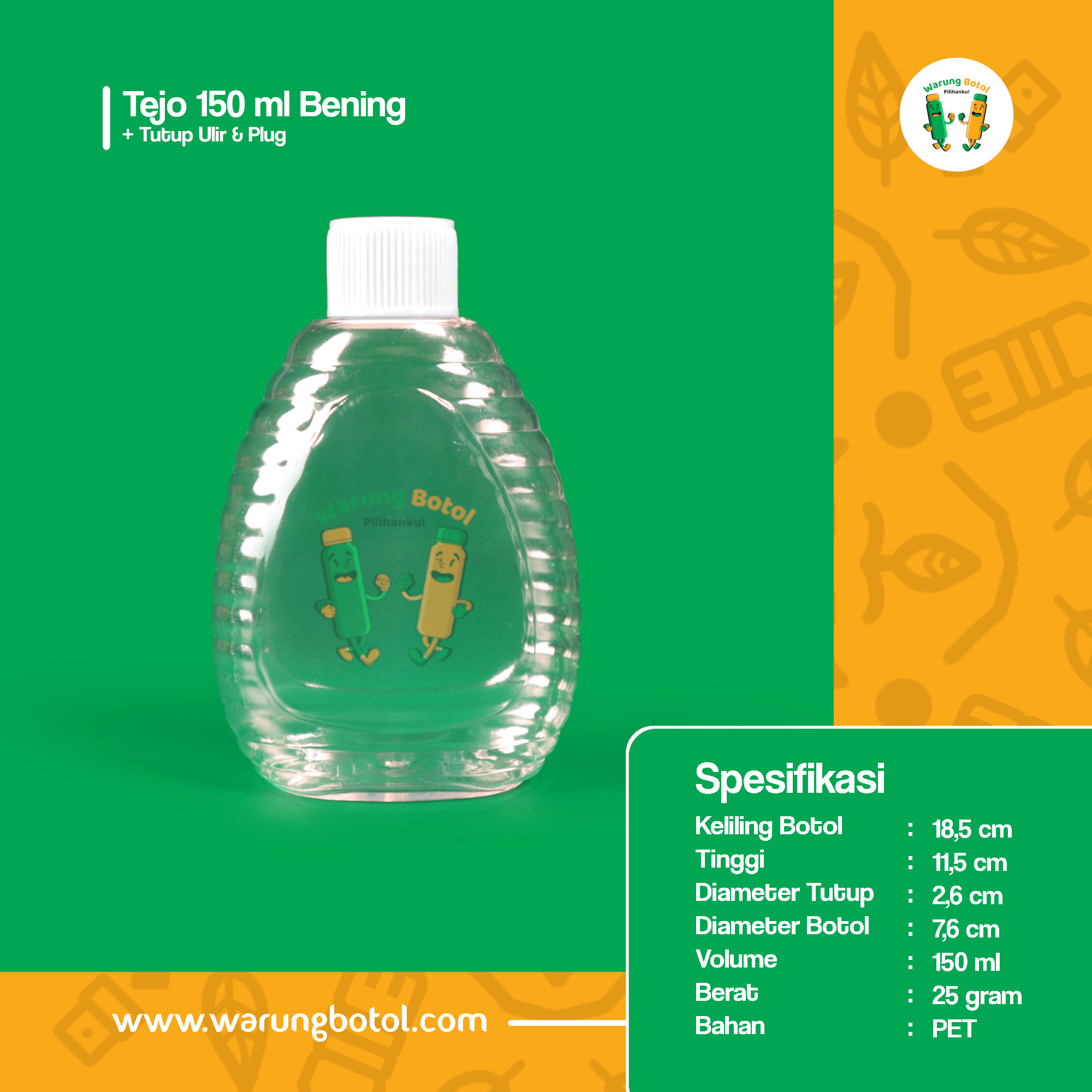 distributor toko jual botol plastik untuk madu 150ml pet bening murah terdekat bandung jakarta bogor bekasi