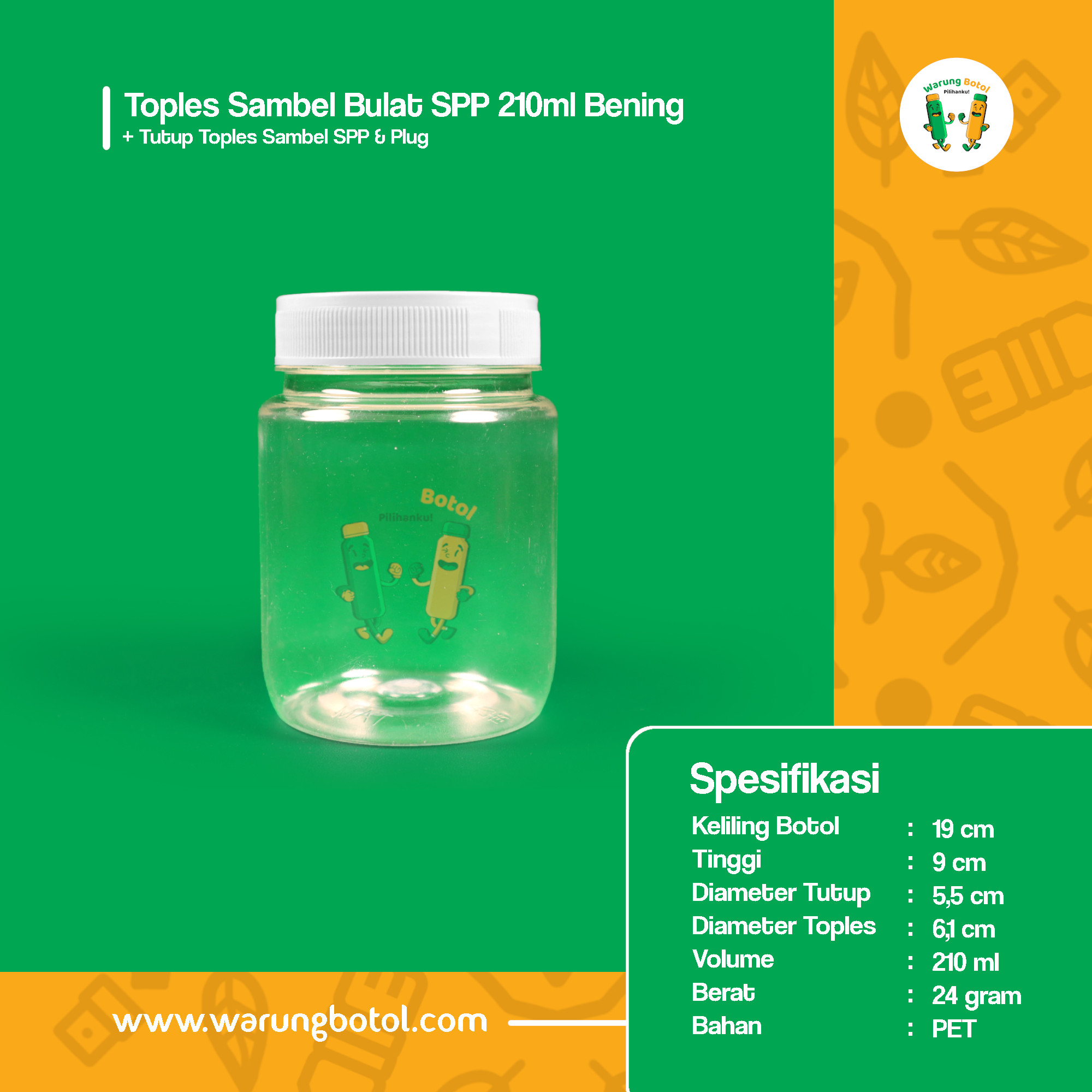 distributor toko jual toples botol plastik sambal 210ml murah untuk sambel terdekat di bandung, jakarta, bekasi, bogor