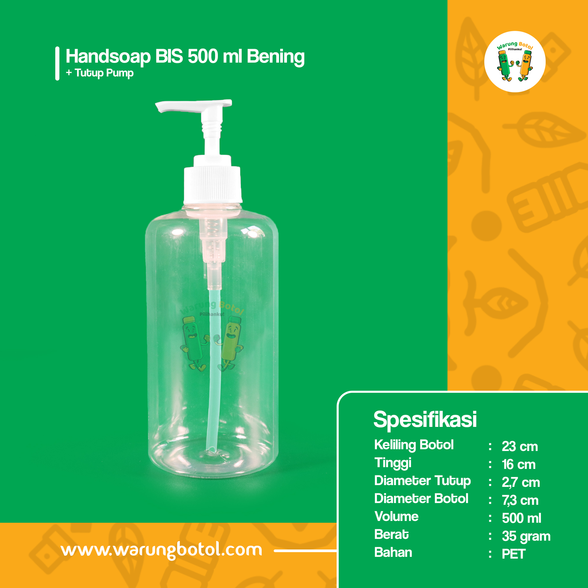 distributor toko jual botol plastik sabun murah 500ml bahan pet untuk handsoap, wadah sabun terdekat di bandung, jakarta, bekasi dan bogor